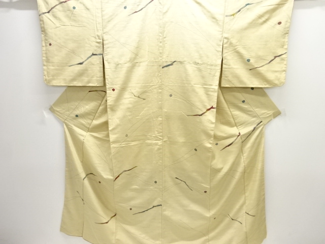 JAPANESE KIMONO / ANTIQUE KIMONO / SILK / TSUMUGI / ABSTRACT PATTERN